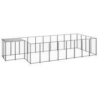 Hondenkennel 10,89 m² staal zwart
