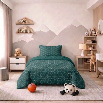 Kids Easy Dekbed Zonder Overtrek - Endless Hexagons Kids Print 140x200 Cm Fresh And Co - Dekbed-Discounter.nl