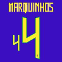Marquinhos 4 (Officiële Brazilië Away Bedrukking 2022-2023) - thumbnail