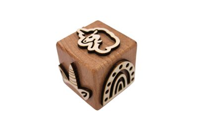 Houten stempel voor kinetisch zand eenhoorn