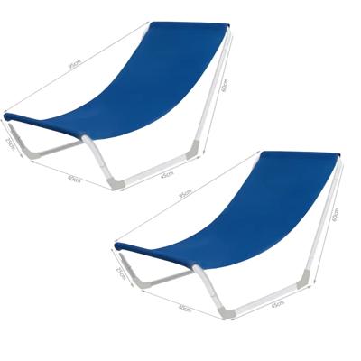 Malatec Strandstoel - 2x - opvouwbaar - lichtgewicht - draagbaar - blauw - 95 x 60 x 45 cm