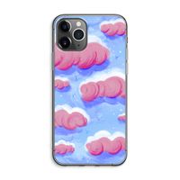Roze wolken met vogels: iPhone 11 Pro Max Transparant Hoesje