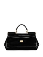 Dolce & Gabbana mini sac à main Elongated Sicily en cuir verni - Noir