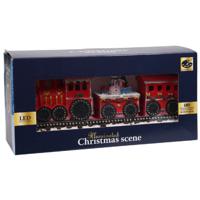 Kerstdorp kersttrein - sneeuwpop - met bewegende led lampjes - LED verlichting - 39 cm - thumbnail