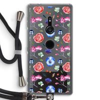 Bloemetjes: Sony Xperia XZ2 Transparant Hoesje met koord