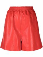 Desa 1972 short en cuir à taille élastiquée - Rouge