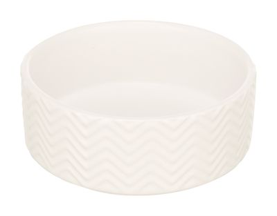 Trixie voerbak / drinkbak wave keramiek wit