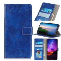 Retro Crazy Horse textuur horizontale Flip lederen case voor Galaxy A20e met houder & kaartsleuven & portemonnee & fotolijstjes (blauw)