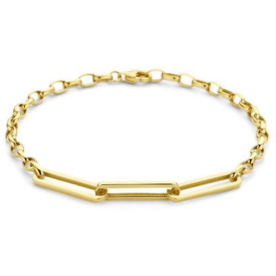 Armband Fantasie geelgoud 4,5 mm 18,5 cm