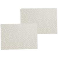 Wicotex luxe tafel placemats Stones - 4x stuks - PVC - wit - 30 x 43 cm - met anti slip - en PU coat