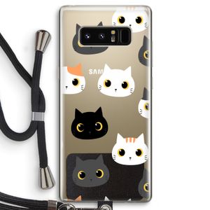 Katten: Samsung Galaxy Note 8 Transparant Hoesje met koord