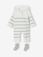 Babypakje in tricot + sokken saliegroen