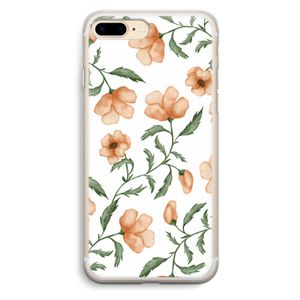 Peachy flowers: iPhone 7 Plus Transparant Hoesje