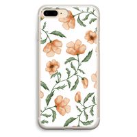 Peachy flowers: iPhone 7 Plus Transparant Hoesje