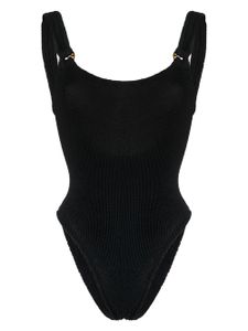 Hunza G maillot de bain Domino à col arrondi - Noir