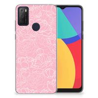 Alcatel 1S (2021) TPU Case White Flowers - thumbnail