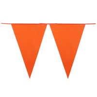 3x stuks oranje Holland plastic groot formaat buiten vlaggetjes van 10 meter - Vlaggenlijnen - thumbnail