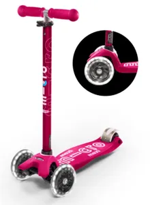 Micro Mobility Maxi Micro Deluxe LED Kinderen Step met drie wielen Roze