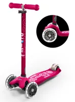 Micro Mobility Maxi Micro Deluxe LED Kinderen Step met drie wielen Roze - thumbnail