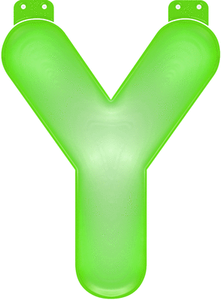 Opblaasbare letter Y groen   -