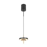 Trio Design hanglampKeaton zwart met goud Ø 20cm - 340210180