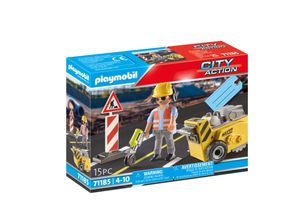 PlaymobilÂ® City Action 71185 bouwvakker met randensnijder