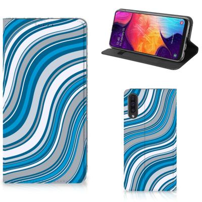 Samsung Galaxy A50 | Hoesje met Magneet | Waves Blue