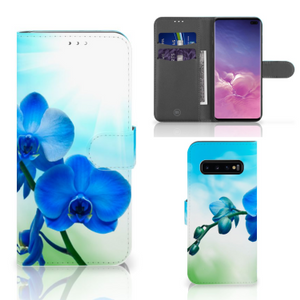 Samsung Galaxy S10 Plus Hoesje Orchidee Blauw - Cadeau voor je Moeder