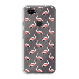Flamingoprint groen: Google Pixel 3a Transparant Hoesje
