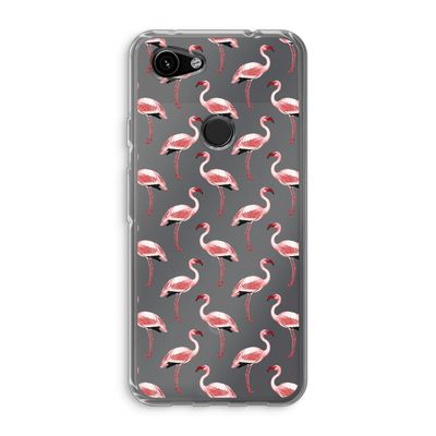 Flamingoprint groen: Google Pixel 3a Transparant Hoesje