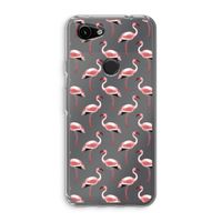Flamingoprint groen: Google Pixel 3a Transparant Hoesje