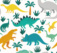 Behang kinderkamer Dinosaurussen met bomen