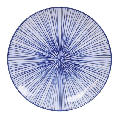 Dinerbord met lijnen - Tokyo Design Studio - Nippon Blue - 25.7 x 3 cm