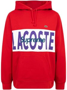 Supreme x Lacoste hoodie à logo - Rouge