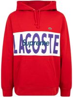 Supreme x Lacoste hoodie à logo - Rouge - thumbnail