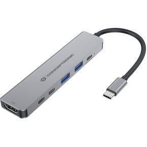 Conceptronic DONN33G laptop dock & poortreplicator Bedraad USB 3.2 Gen 1 (3.1 Gen 1) Type-C Zilver