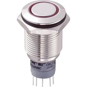 TRU COMPONENTS 701859 LAS2GQF-22ZE/R/12V/N/P Vandalismebestendige drukschakelaar 250 V/AC 3 A 2x aan/aan Continu Rood 1 stuk(s)