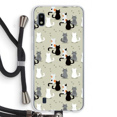 Katten: Samsung Galaxy A10 Transparant Hoesje met koord