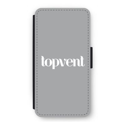 Topvent Grijs Wit: iPhone 12 Flip Hoesje