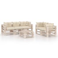 Vidaxl 6-delige Loungeset Met Kussens Pallet Grenenhout - thumbnail