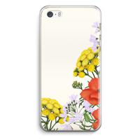 Wilde bloemen: iPhone 5 / 5S / SE Transparant Hoesje - thumbnail