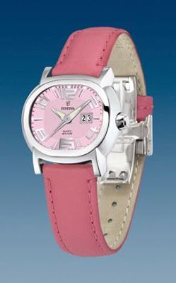 Horlogeband Festina F16127-6 Leder Roze