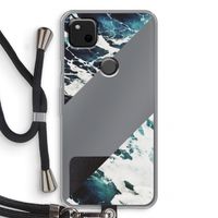 Golven: Pixel 4a Transparant Hoesje met koord