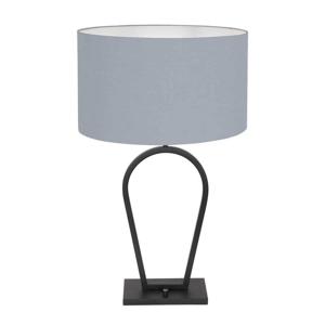 Steinhauer TafellampStang zwart met lichtblauwe kap - 3935ZW