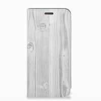 Motorola Moto E5 Play Book Wallet Case White Wood