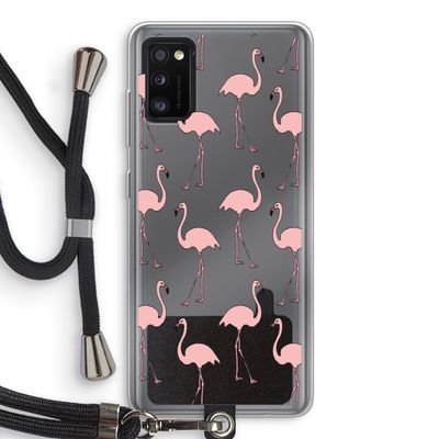 Anything Flamingoes: Samsung Galaxy A41 Transparant Hoesje met koord