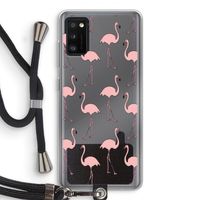 Anything Flamingoes: Samsung Galaxy A41 Transparant Hoesje met koord
