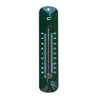 Binnen/buiten thermometer - groen - metaal - 6.5 x 30 cm - Themometers - Temperatuur