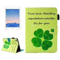 iPad 9.7 inch 2017 / Air 2 horizontaal Klavertje vier patroon PU leren Flip Hoesje met slaap / ontwaak functie, houder en opbergruimte voor pinpassen