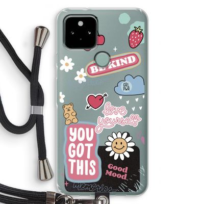 Positivity: Pixel 5 Transparant Hoesje met koord